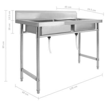 Küchenspüle Doppelbecken Edelstahl - Image 7