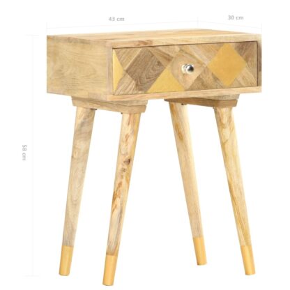 Nachttisch 43×30×58 cm Massivholz Mango - Image 9