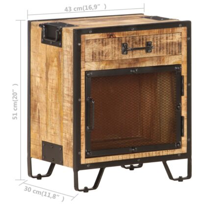 Nachttisch 43×30×51 cm Raues Mango-Massivholz - Image 11