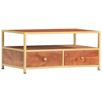 Couchtisch 90 x 50 x 40 cm Massivholz Akazie - Image 7