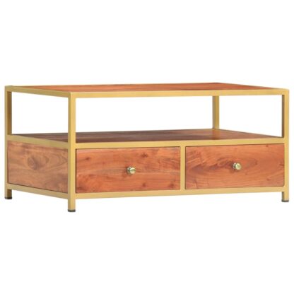 Couchtisch 90 x 50 x 40 cm Massivholz Akazie - Image 8