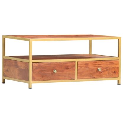 Couchtisch 90 x 50 x 40 cm Massivholz Akazie - Image 10