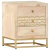 Nachttisch Golden 40x30x50 cm Massivholz Mango