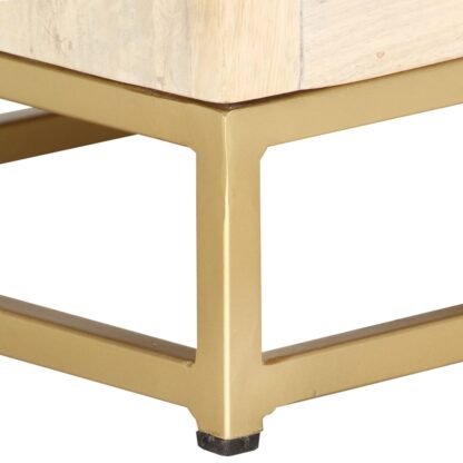 Nachttisch Golden 40x30x50 cm Massivholz Mango - Image 4