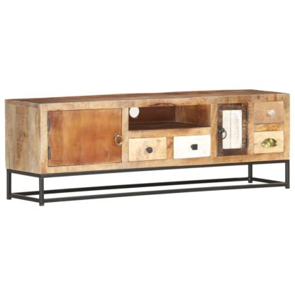 TV-Schrank 120x30x40 cm Altholz Massiv - Image 10