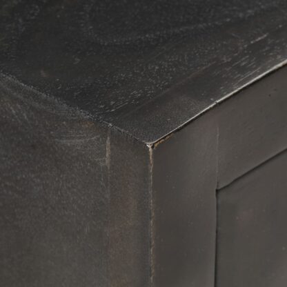 Nachttisch Schwarz und Golden 40 x 30 x 50 cm Mango Massivholz - Image 4
