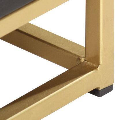 Nachttisch Schwarz und Golden 40 x 30 x 50 cm Mango Massivholz - Image 6