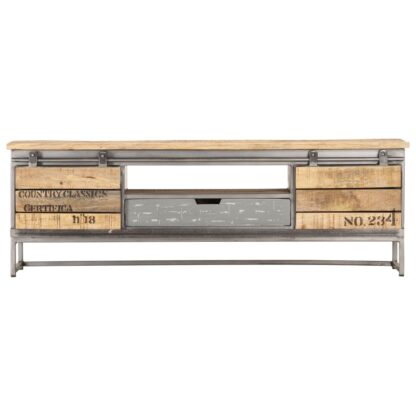 TV-Schrank 120 x 30 x 40 cm Massivholz Mango - Image 2