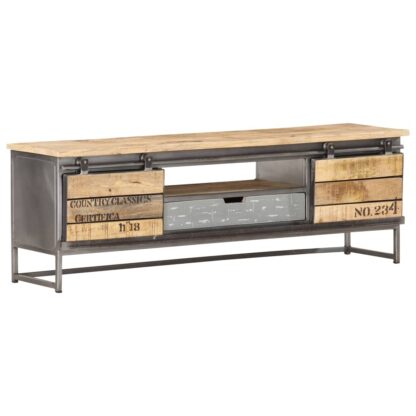 TV-Schrank 120 x 30 x 40 cm Massivholz Mango - Image 11