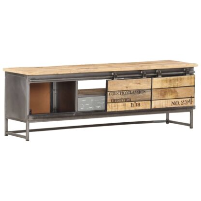 TV-Schrank 120 x 30 x 40 cm Massivholz Mango - Image 4