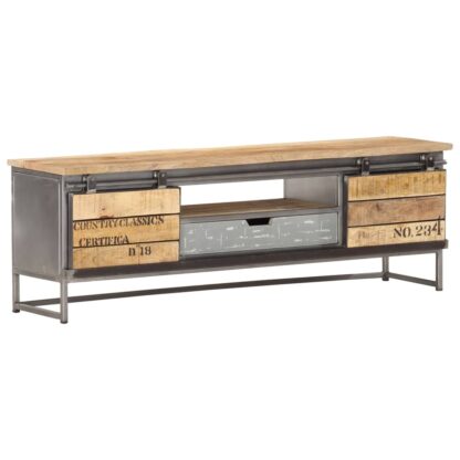TV-Schrank 120 x 30 x 40 cm Massivholz Mango - Image 8