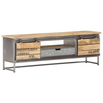 TV-Schrank 120 x 30 x 40 cm Massivholz Mango - Image 9