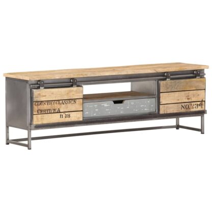 TV-Schrank 120 x 30 x 40 cm Massivholz Mango - Image 10