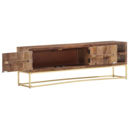 TV-Schrank 138x30x46 cm Massivholz Mango - Image 2