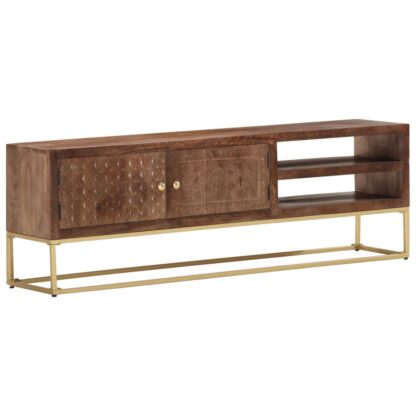 TV-Schrank 138x30x46 cm Massivholz Mango - Image 8