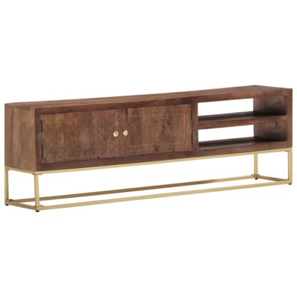TV-Schrank 138x30x46 cm Massivholz Mango - Image 10