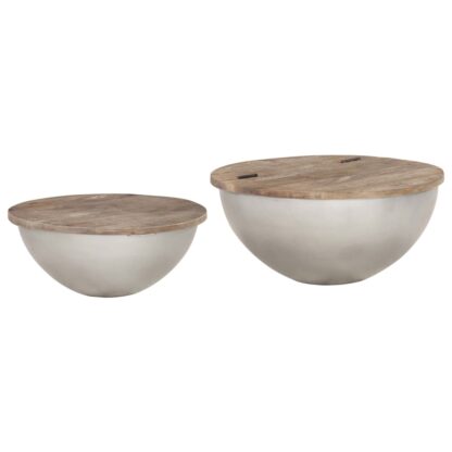 Schüsselförmiges Couchtisch-Set 2 Stk. Mango Massivholz - Image 11