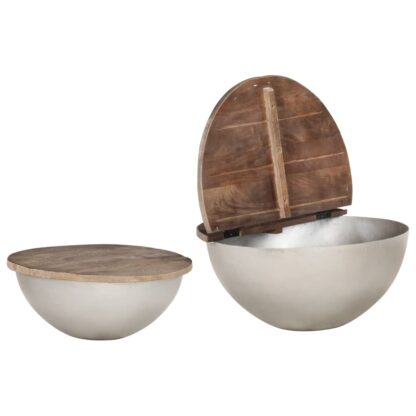 Schüsselförmiges Couchtisch-Set 2 Stk. Mango Massivholz - Image 4