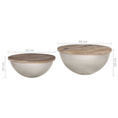 Schüsselförmiges Couchtisch-Set 2 Stk. Mango Massivholz - Image 8
