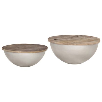Schüsselförmiges Couchtisch-Set 2 Stk. Mango Massivholz - Image 9