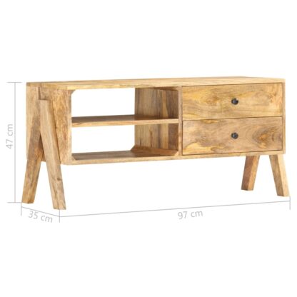 TV-Schrank 97 x 35 x 47 cm Massivholz Mango - Image 7