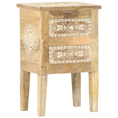 Nachttisch Handbemalt 40×30×60 cm Mango Massivholz - Image 11
