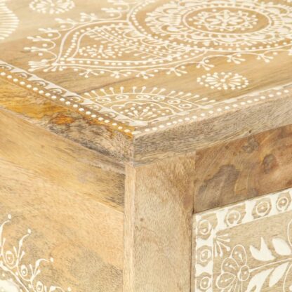 Nachttisch Handbemalt 40×30×60 cm Mango Massivholz - Image 5
