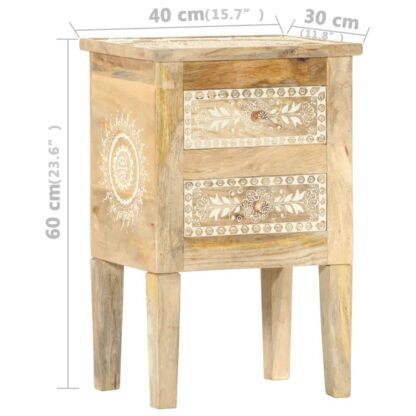 Nachttisch Handbemalt 40×30×60 cm Mango Massivholz - Image 8