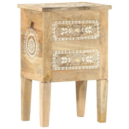 Nachttisch Handbemalt 40×30×60 cm Mango Massivholz - Image 9