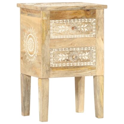 Nachttisch Handbemalt 40×30×60 cm Mango Massivholz - Image 10