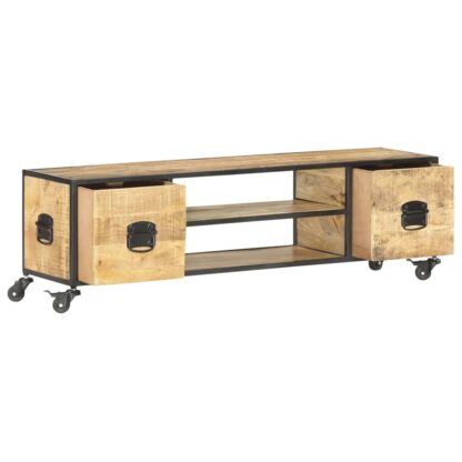 TV-Schrank 130 x 30 x 39 cm Massivholz Mango - Image 3