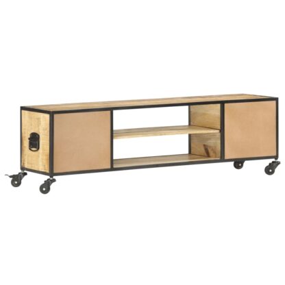 TV-Schrank 130 x 30 x 39 cm Massivholz Mango - Image 4