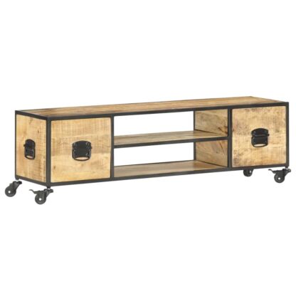 TV-Schrank 130 x 30 x 39 cm Massivholz Mango - Image 10