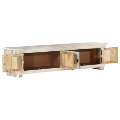 TV-Schrank Weiß 140 x 30 x 35 cm Massivholz Mango - Image 2