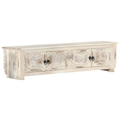 TV-Schrank Weiß 140 x 30 x 35 cm Massivholz Mango - Image 10