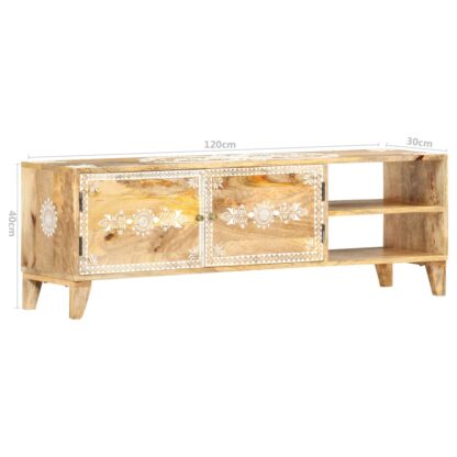 TV-Schrank 120 x 30 x 40 cm Massivholz Mango - Image 6
