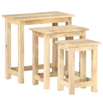 Satztische 3 Stk. Massivholz Mango - Image 11