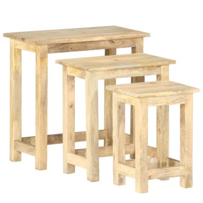 Satztische 3 Stk. Massivholz Mango - Image 10