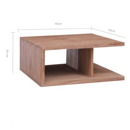 Couchtisch 70 x 70 x 30 cm Massivholz Teak - Image 7