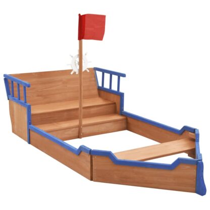 Sandkasten Piratenschiff Tannenholz 190x94,5x101 cm - Image 2