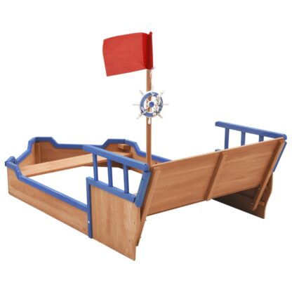 Sandkasten Piratenschiff Tannenholz 190x94,5x101 cm - Image 5