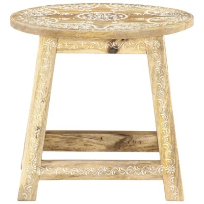 Hocker Handbemalt 38×38×35 cm Mango Massivholz - Image 2