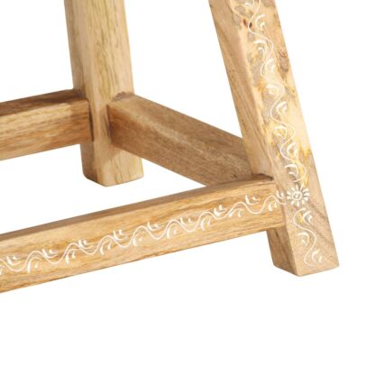 Hocker Handbemalt 38×38×35 cm Mango Massivholz - Image 4