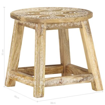 Hocker Handbemalt 38×38×35 cm Mango Massivholz - Image 5