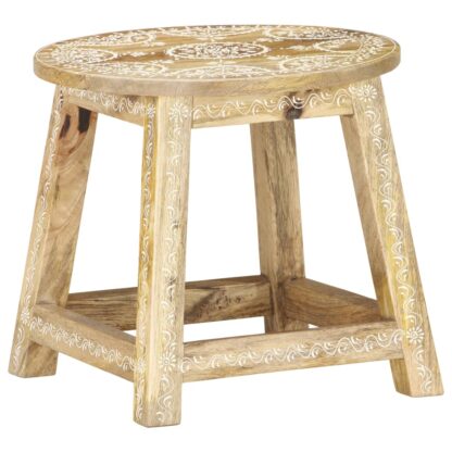 Hocker Handbemalt 38×38×35 cm Mango Massivholz - Image 6