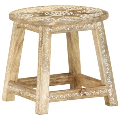 Hocker Handbemalt 38×38×35 cm Mango Massivholz - Image 7
