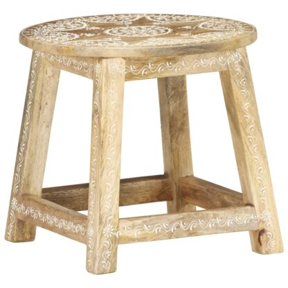 Hocker Handbemalt 38×38×35 cm Mango Massivholz - Image 8