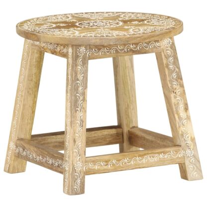 Hocker Handbemalt 38×38×35 cm Mango Massivholz - Image 9