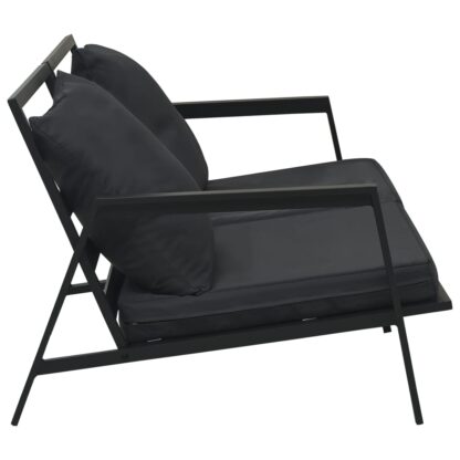 5-tlg. Garten-Lounge-Set mit Auflagen Aluminium Dunkelgrau - Image 4