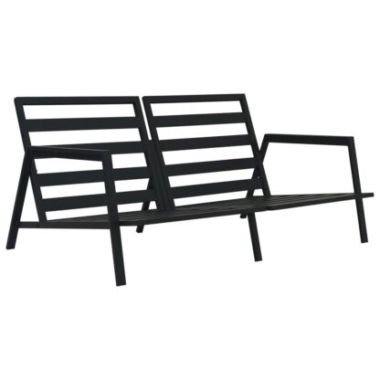 4-tlg. Garten-Lounge-Set mit Auflagen Aluminium Dunkelgrau - Image 3